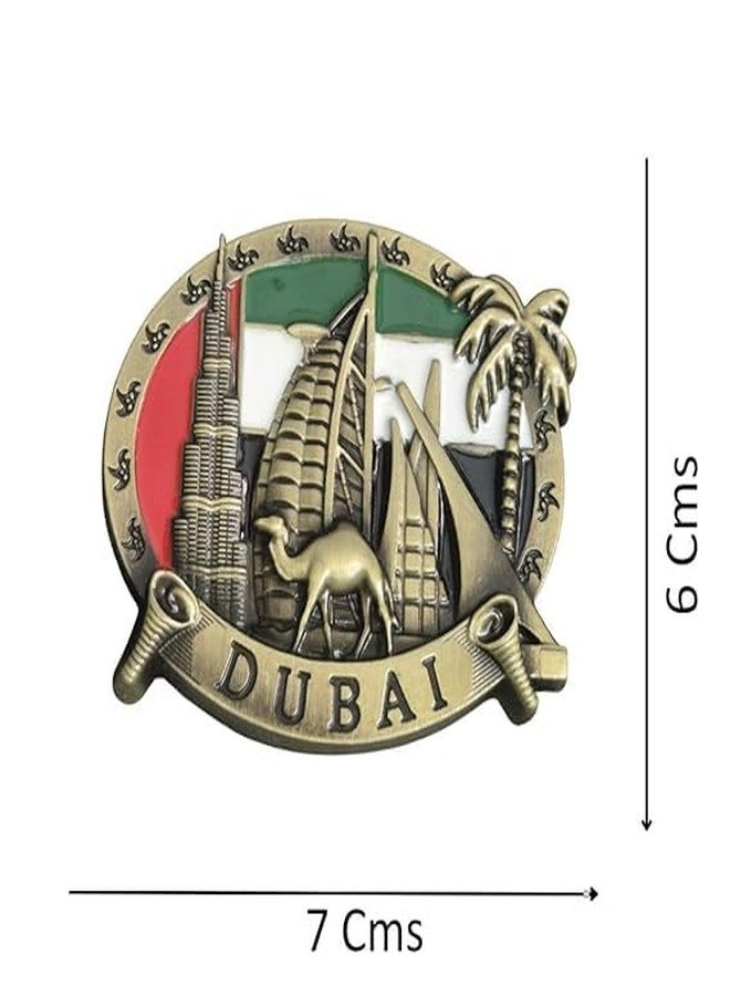 دي تي ديكتون مغناطيس ثلاجة معدني عادي من دي تي ديكتون، مغناطيس معدني ثلاثي الأبعاد بتصميم دبي للثلاجة، طاولة الدراسة، مكتب العمل، هدية فاخرة، أفضل قطعة ديكور منزلي لعشاق السفر، 7 × 6 سم، عبوة من قطعتين - Image 2